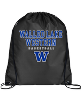 Walled Lake Western HS Girls Basketball Block - Drawstring Bag