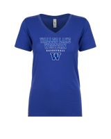 Walled Lake Western HS Girls Basketball Block - Womens V-Neck