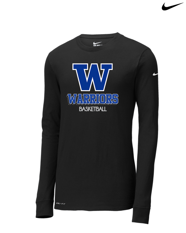 Walled Lake Western HS Boys Basketball Shadow - Nike Dri-Fit Poly Long Sleeve
