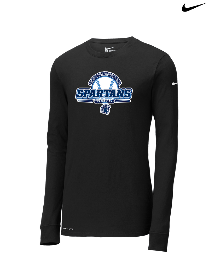 West Bend West HS Softball Logo - Nike Dri-Fit Poly Long Sleeve