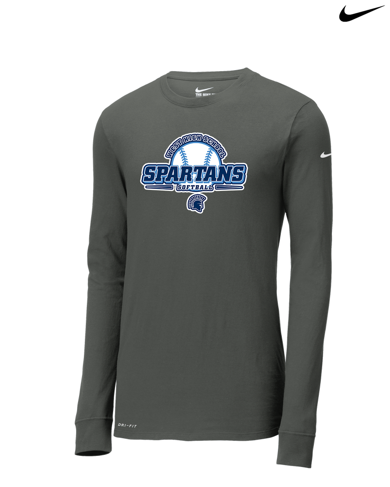 West Bend West HS Softball Logo - Nike Dri-Fit Poly Long Sleeve