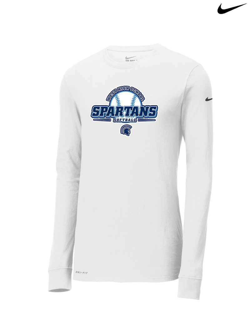 West Bend West HS Softball Logo - Nike Dri-Fit Poly Long Sleeve