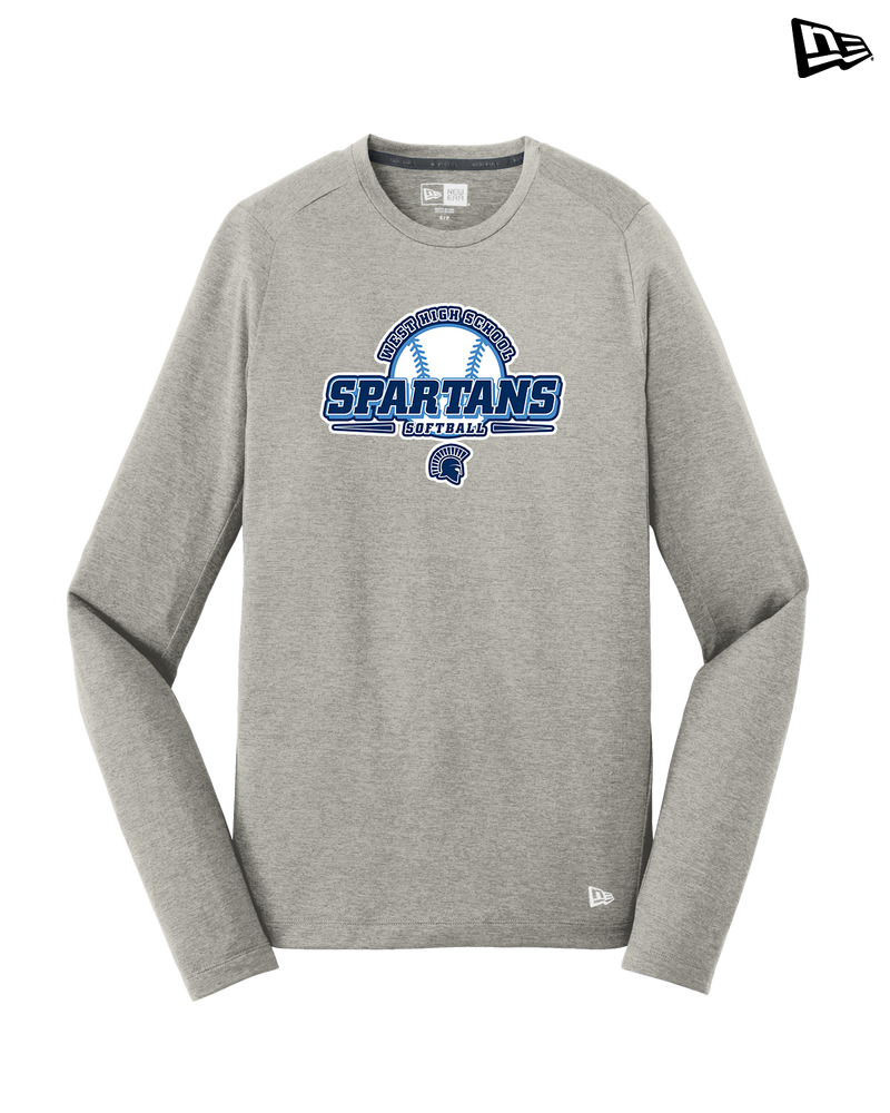 West Bend West HS Softball Logo - New Era Long Sleeve Crew