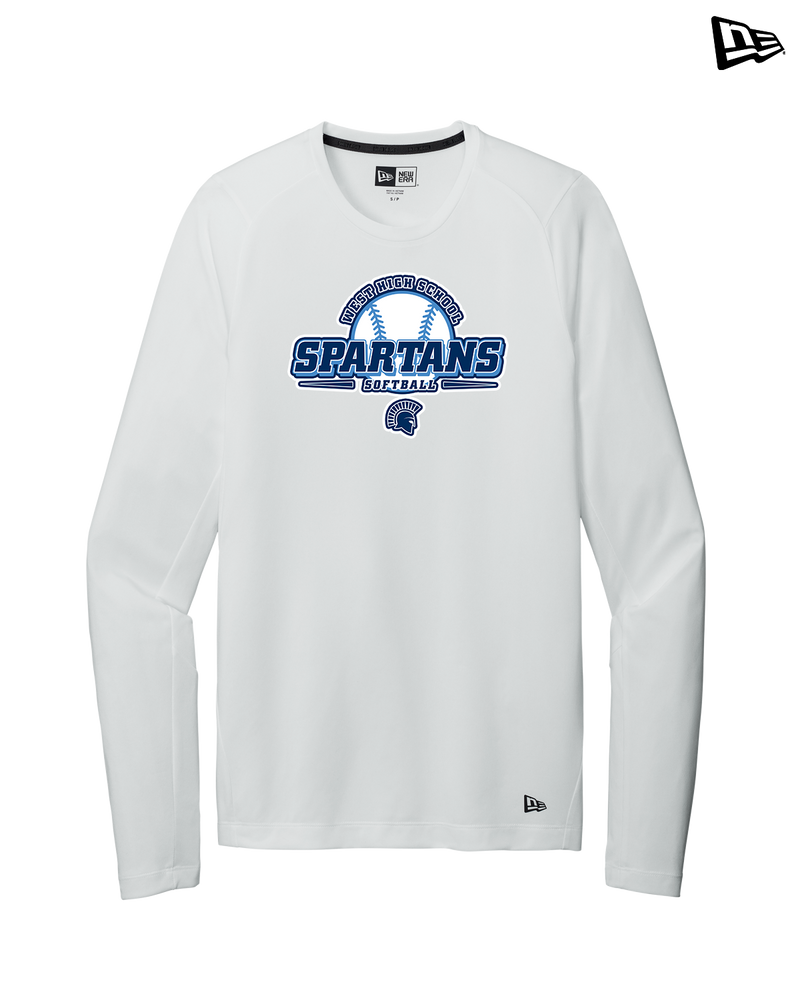 West Bend West HS Softball Logo - New Era Long Sleeve Crew