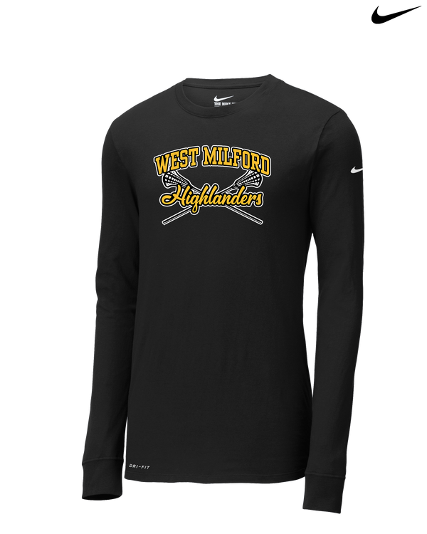 West Milford HS Boys Lacrosse Main Logo 02 - Nike Dri-Fit Poly Long Sleeve