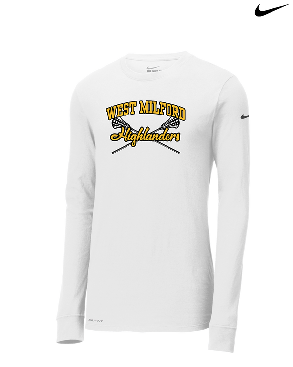 West Milford HS Boys Lacrosse Main Logo 02 - Nike Dri-Fit Poly Long Sleeve