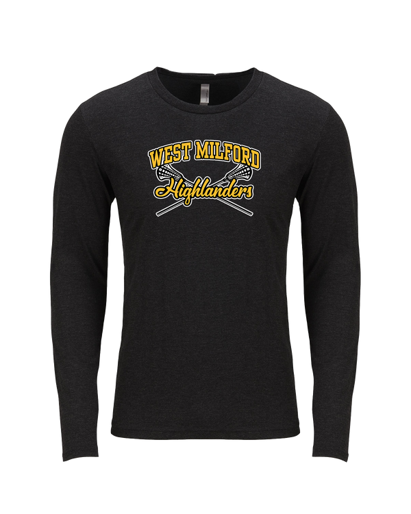 West Milford HS Boys Lacrosse Main Logo 02 - Tri Blend Long Sleeve