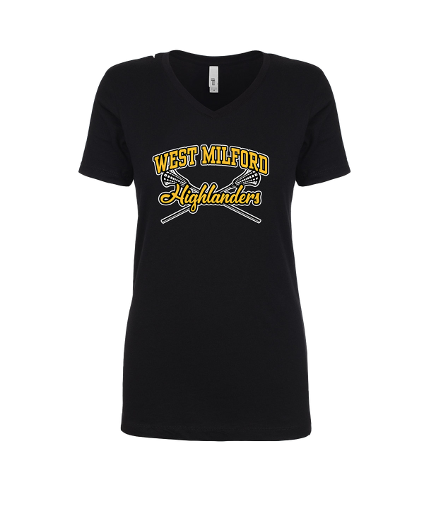 West Milford HS Girls Lacrosse Main Logo 02 - Womens V-Neck