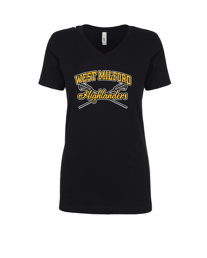 West Milford HS Girls Lacrosse Main Logo 02 - Womens V-Neck