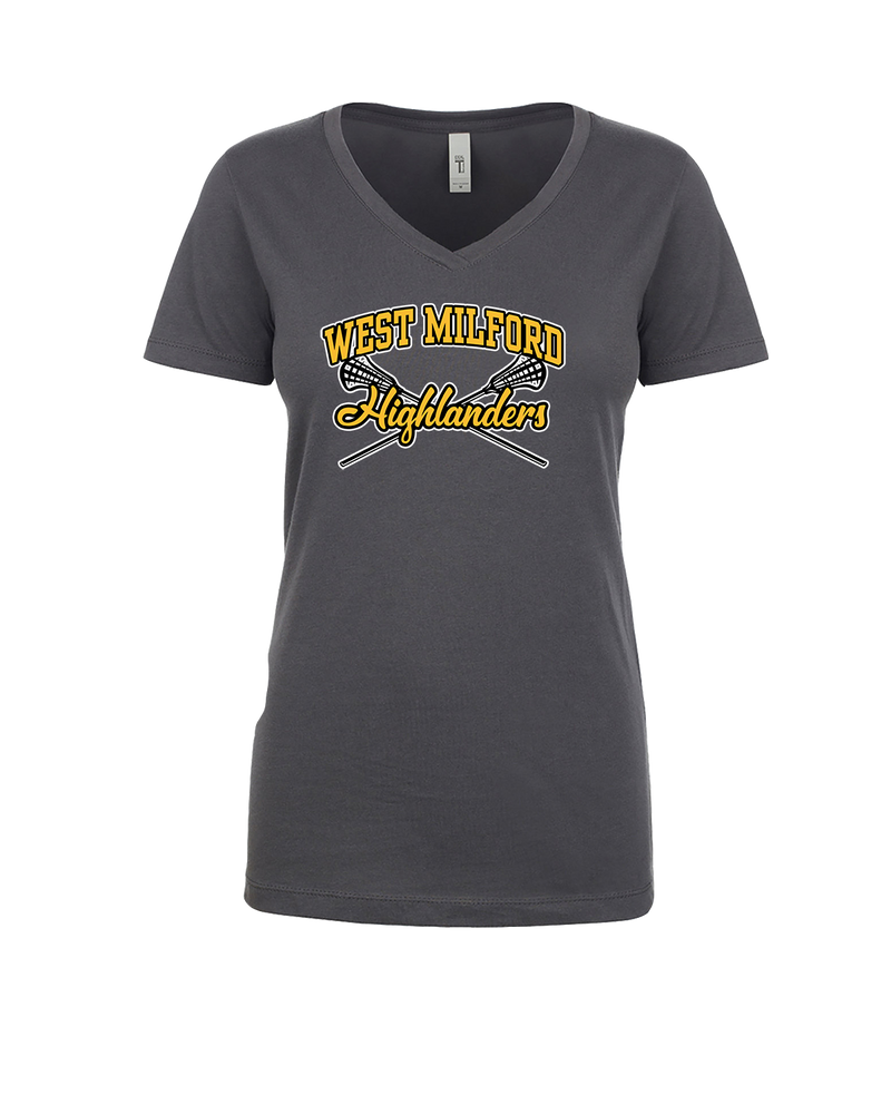 West Milford HS Girls Lacrosse Main Logo 02 - Womens V-Neck