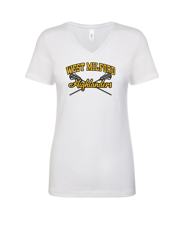 West Milford HS Girls Lacrosse Main Logo 02 - Womens V-Neck