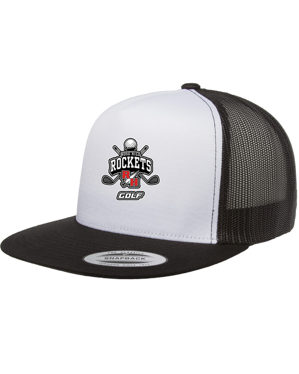 Rose Hill HS Golf Logo - Adult Classic Trucker with White Front Panel Cap