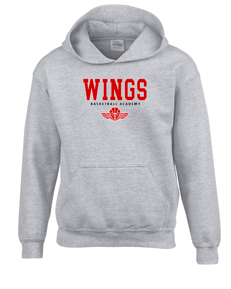 Wings Basketball Academy Basketball Block - Youth Hoodie