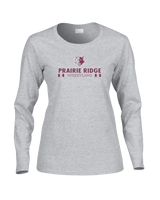 Prairie Ridge HS Wrestling Stacked - Women's Cotton Long Sleeve