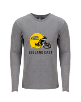 Zeeland East HS Football Logo Helmet - Tri-Blend Long Sleeve